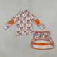 Baby Girls Kids Flower Bows Leaves Zipper Shirt Skirt Shorts Set Fall Clothes RTS