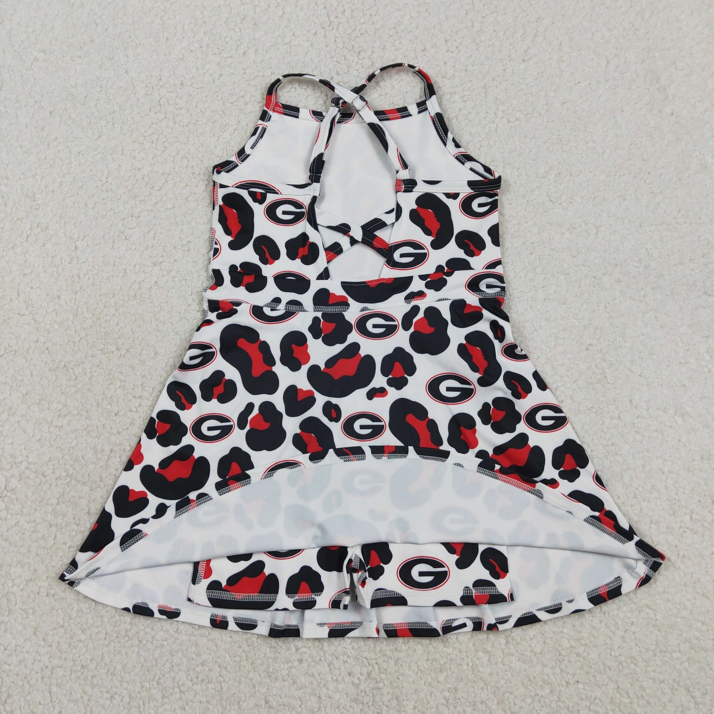 Baby Girls Kids Straps Leopard G Team Yoga Active Shorts Knee Length Dress RTS
