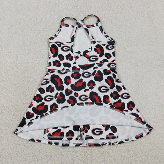 Baby Girls Kids Straps Leopard G Team Yoga Active Shorts Knee Length Dress RTS