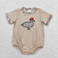 Baby Boy Infant Short Sleeves Embroidery Ducks Camo Sibling Hunting Romper RTS