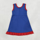 Baby Girls Kids Sleeveless Shorts Knee Length Navy Dress Yoga Active Scallop Clothes RTS