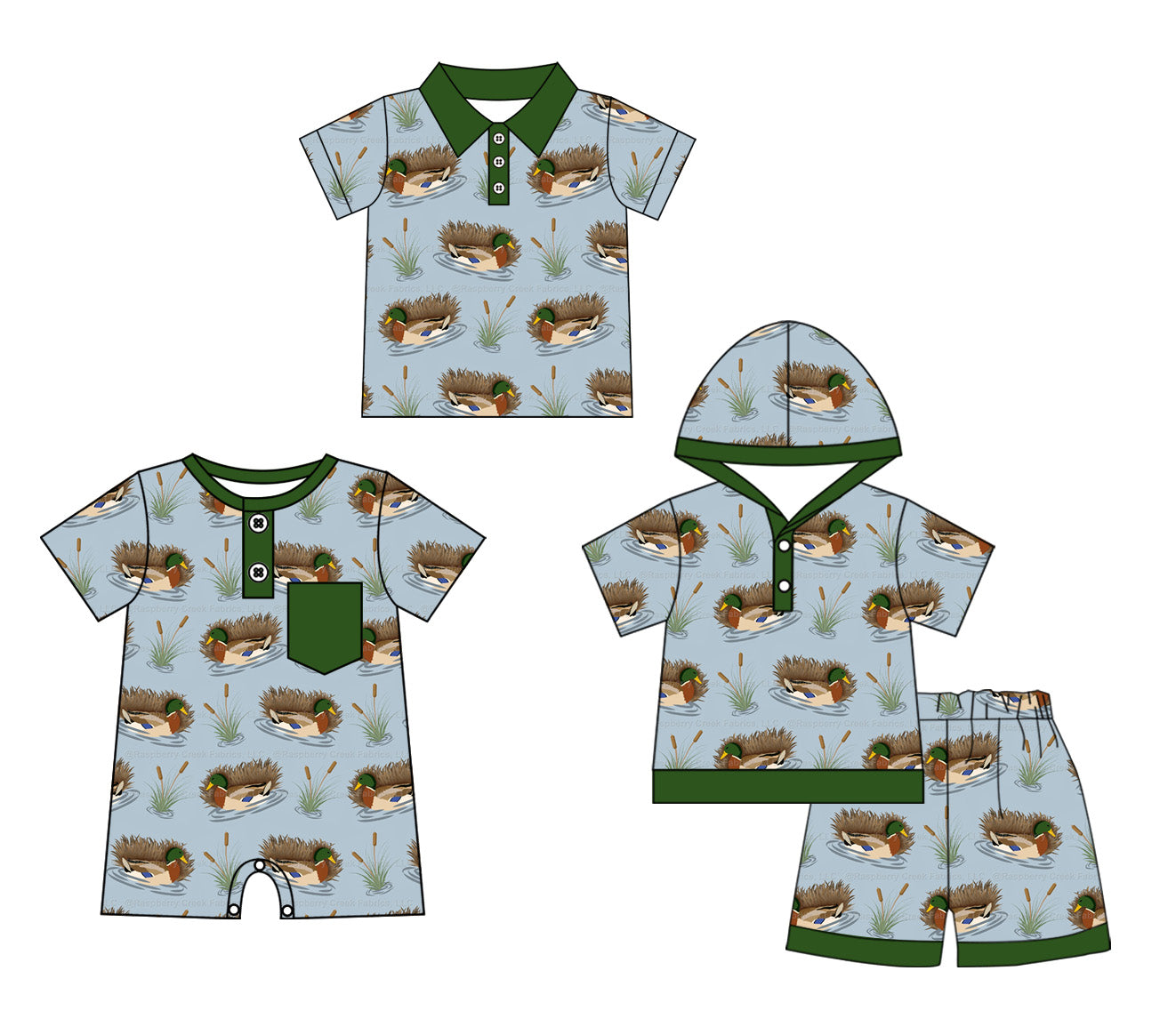 Baby Boy Short Sleeves Sibling Ducks Romper Clothes Set ( Moq 5 Each Design )11.26