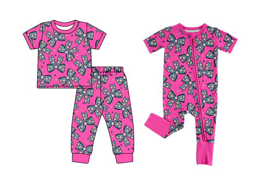 Baby Girl Short Sleeves Baseball Bows Sibling Romper Clothes Set ( Moq 5 Each Design ) 12.4