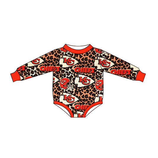 Baby Kids Toddler KC Leopard Bubble Team Romper