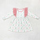 Baby Girl Long Sleeves Christmas Trees Ruffles Dress