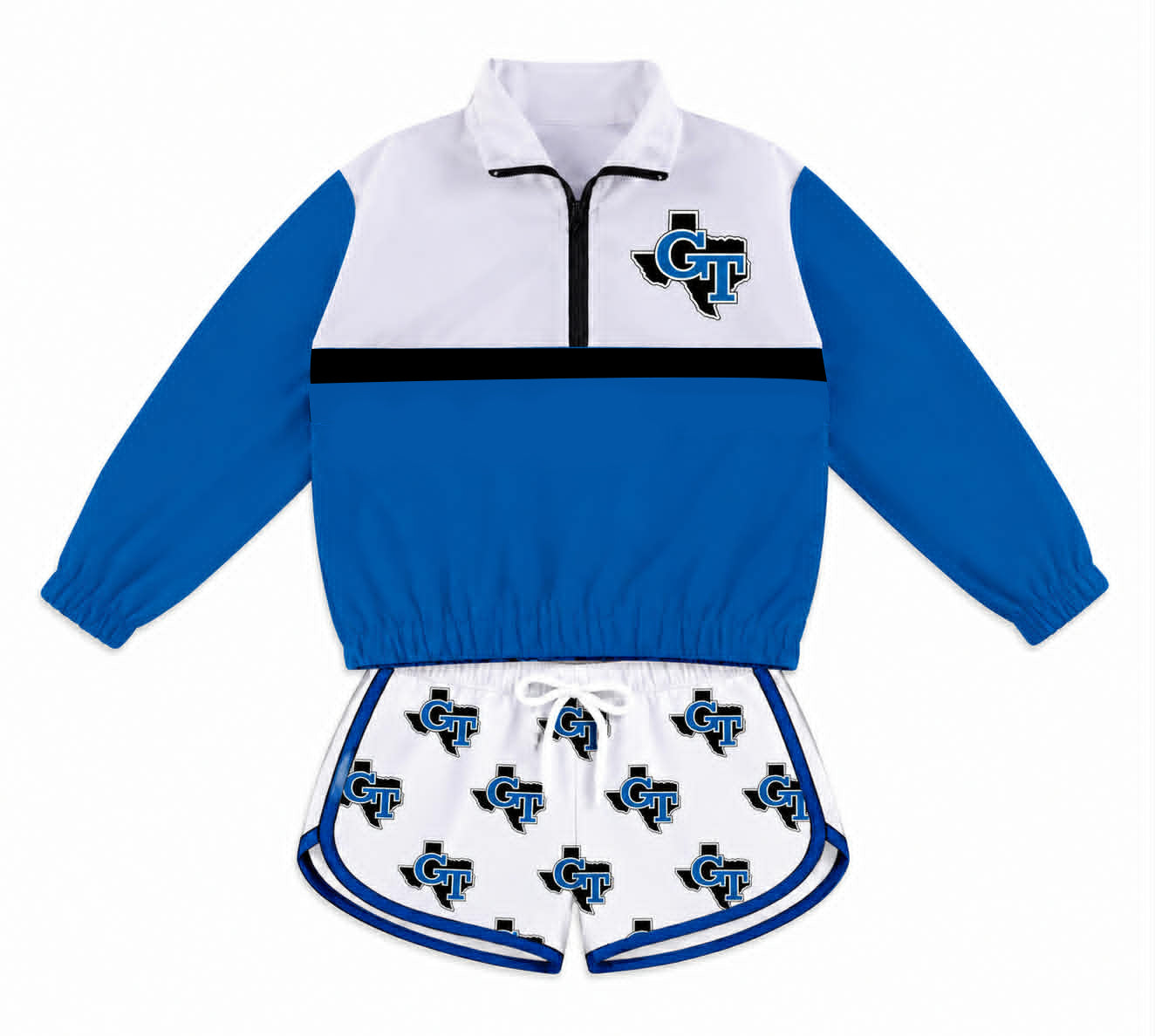 ( Moq 5 )  Custom Baby Kids Long Sleeves Shirts Shorts Sets Clothes 8.10
