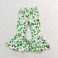 P0395 St. Patrick's Day Baby Girl Green Leopard Denim Jeans Bell Pants