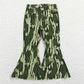 P0372 Baby Girl Green Camo Denim Jeans Bell Pants