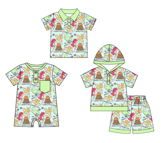 Baby Kids Short Sleeves Sibling Dinosaurs Mama's Boy Romper Clothes Set ( Moq 5 Each Design )11.26