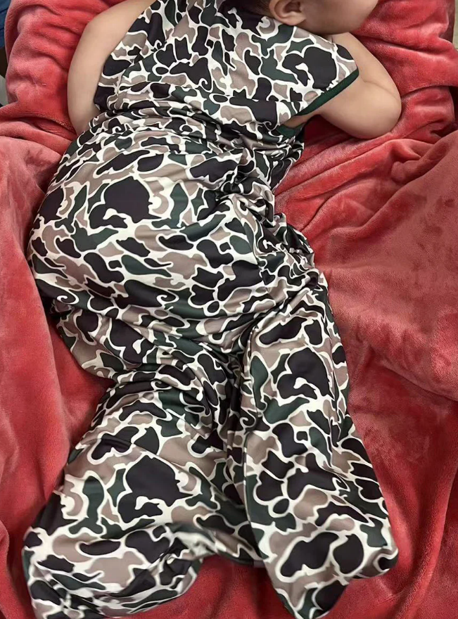 Baby Newborn Camo Zipper Sleepwear Gown