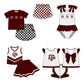 ( Moq 5 Each Style ) Baby Boys Girls Toddler Plaid Sibling Dark Red Shorts Sets Team Clothing