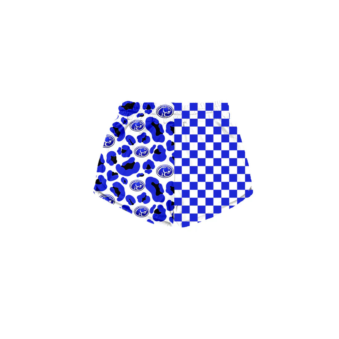 ( Moq 5 Each Style ) Baby Girls Kids Blue Checked Lions Leopard Shorts Team Clothes