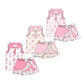 ( Moq 5 Each Style ) Sibling Baby Girls Toddler Bows Buttons Shirts Ruffle Skirts Shorts Summer Sets