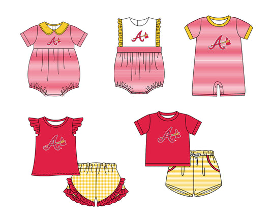 ( Moq 5 Each Style ) Baby Boys Girls Kids Team Sibling Red Stripes Rompers Sets