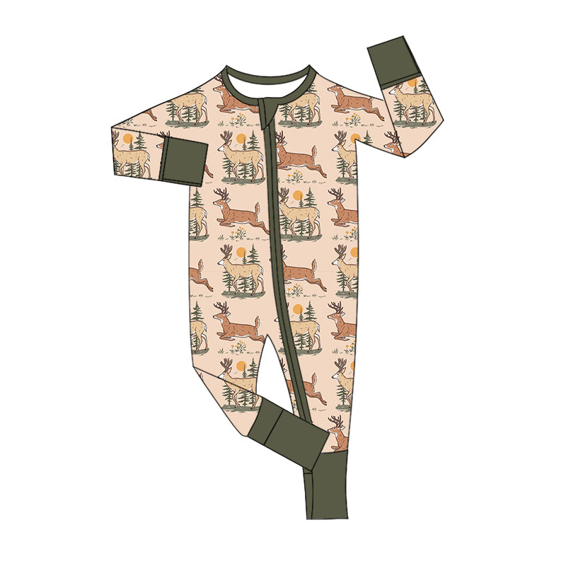 Baby Boy Long Sleeves Deer Zipper Romper