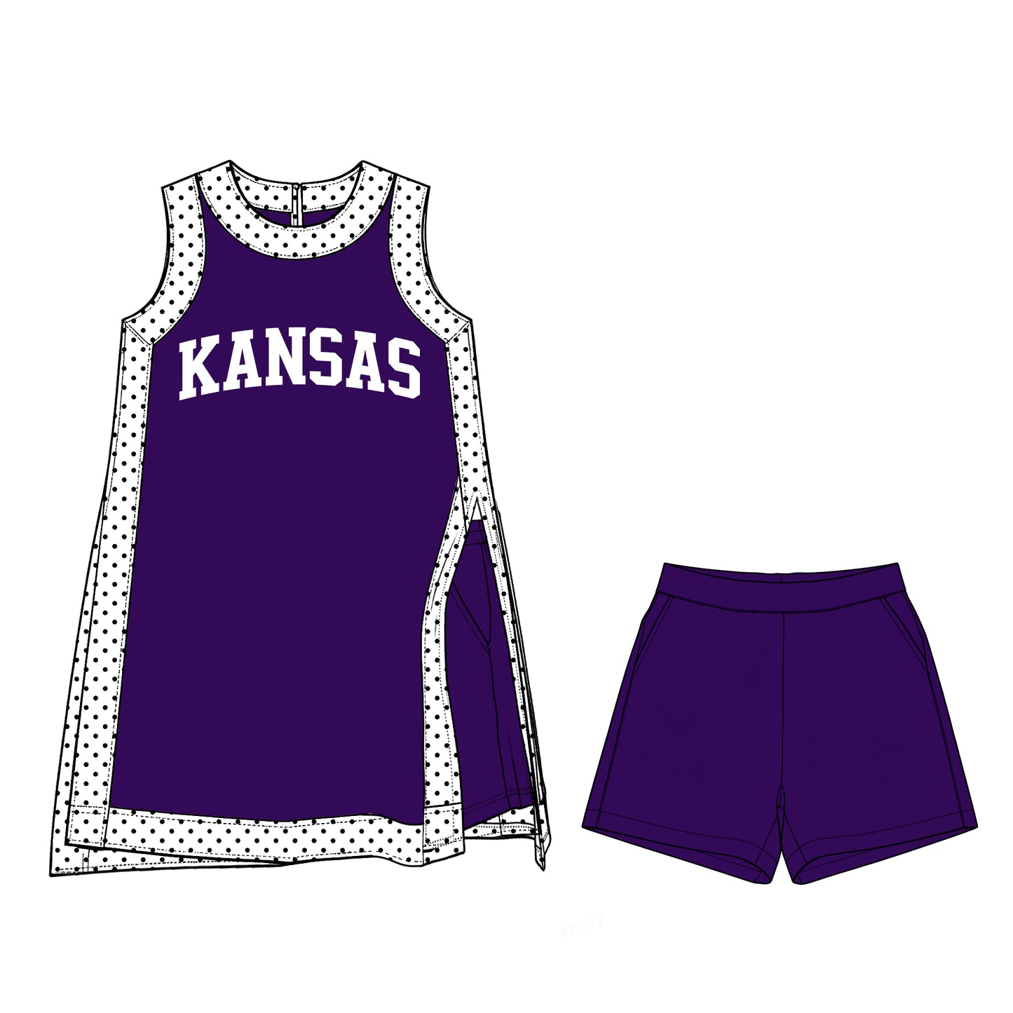 ( Moq 5 ) Baby Girls Kids Sleeveless Team Tops Shorts Team Set Clothes