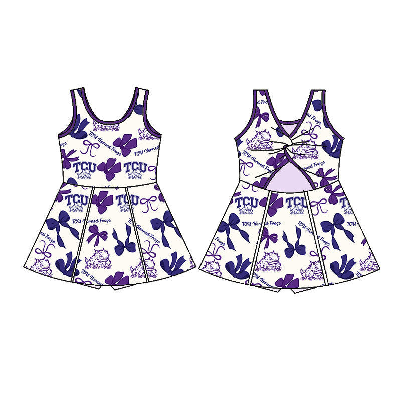 ( Moq 5 each style ) Baby Girl Team Frog Bows Sibling Dress Set 5.23