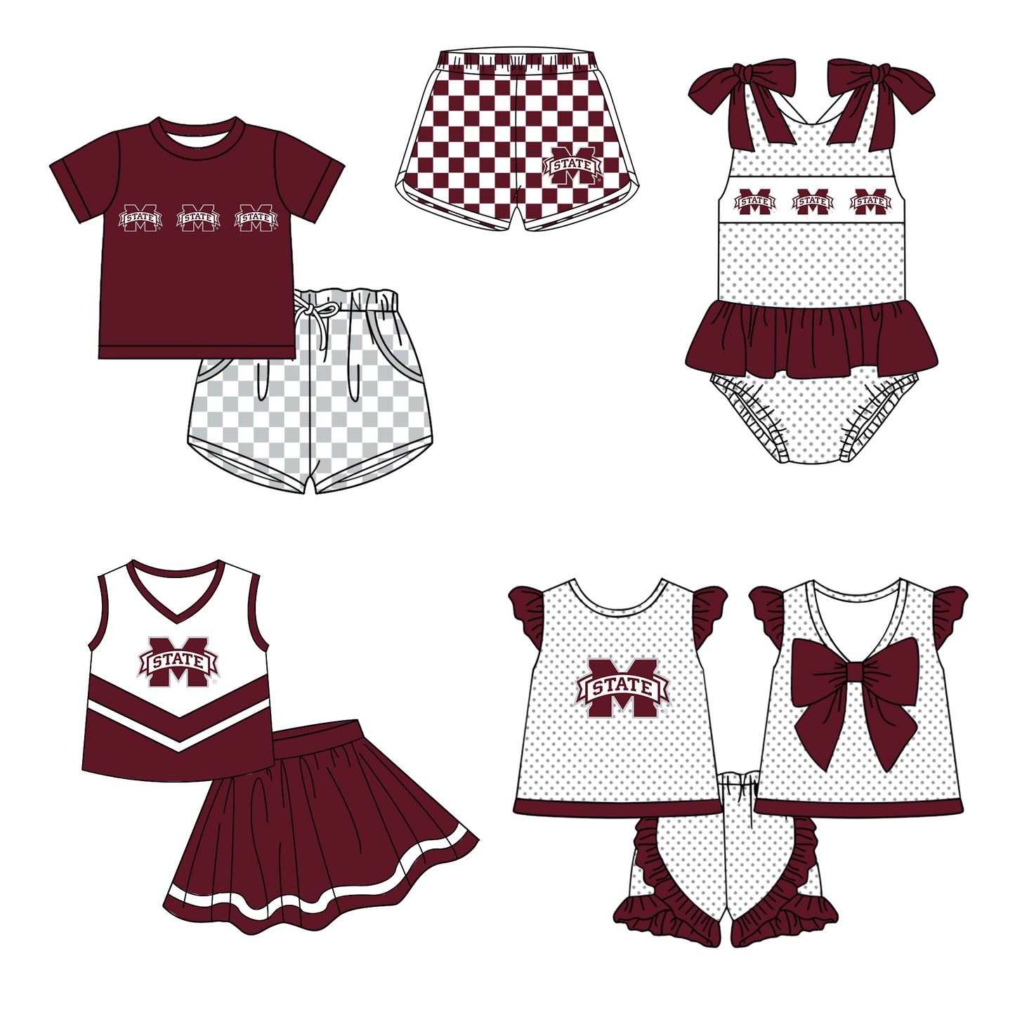 ( Moq 5 Each Style ) Baby Boys Girls Toddler Plaid Sibling Shorts Sets Team Dark Red Clothing