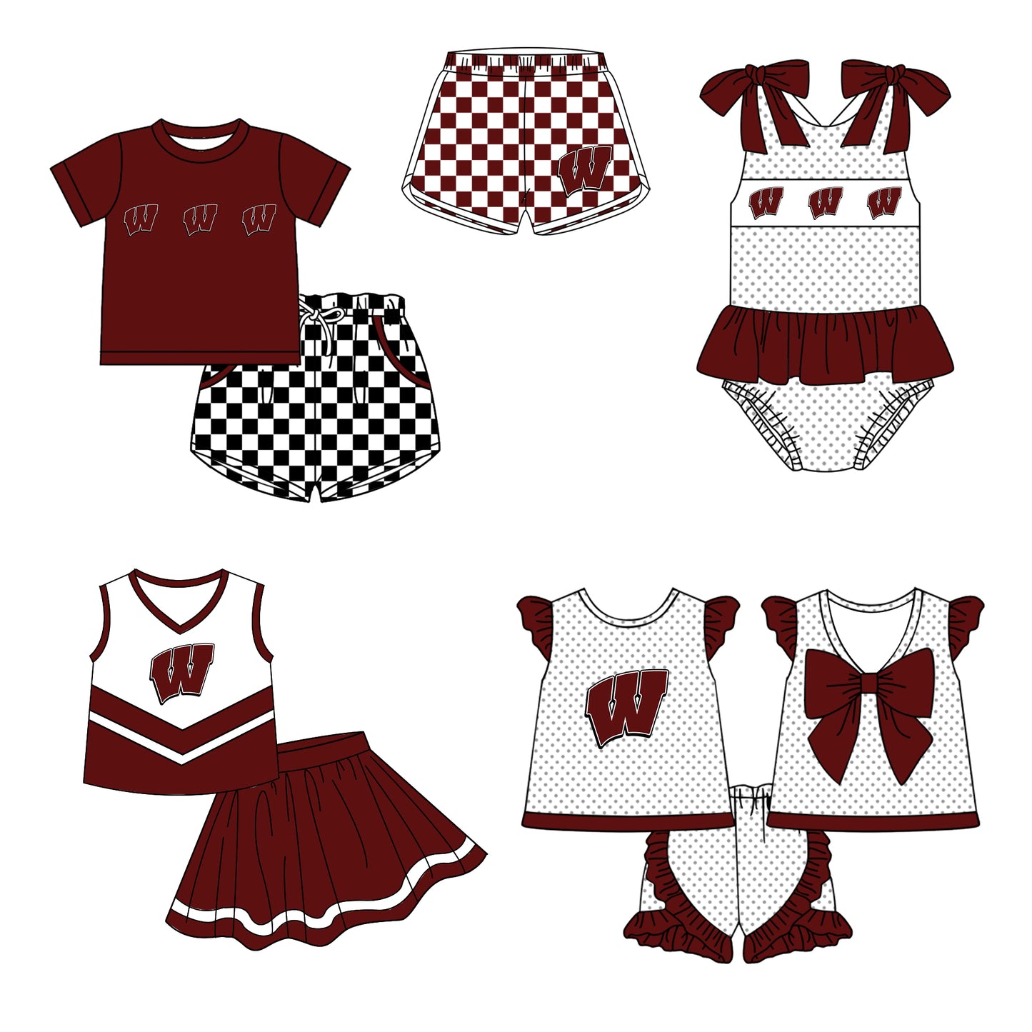 ( Moq 5 Each Style ) Baby Boys Girls Toddler W Plaid Sibling Shorts Sets Team Clothing