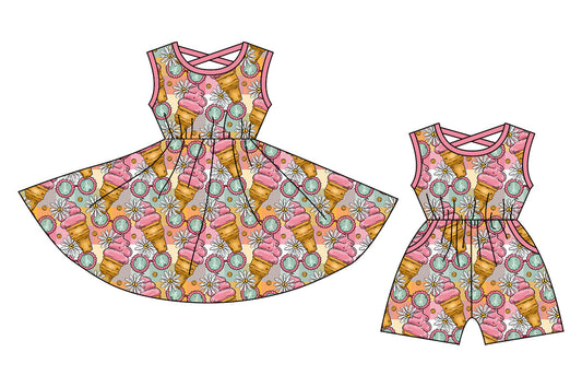 Baby Girl Sleeveless Flower Sibling Dress Jumpsuit ( Moq 5 Each Style ) 12.24