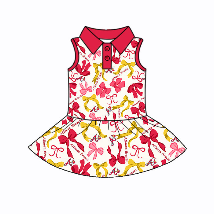 ( Moq 5 each style ) Baby Girl Team A Bows Sibling Dress Set 5.17
