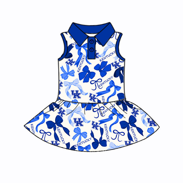 ( Moq 5 each style ) Baby Girl UK Blue Bows Sibling Dress Set 5.14