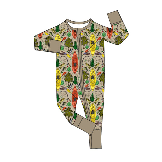 Baby Boy Fishing Boats Zipper Romper