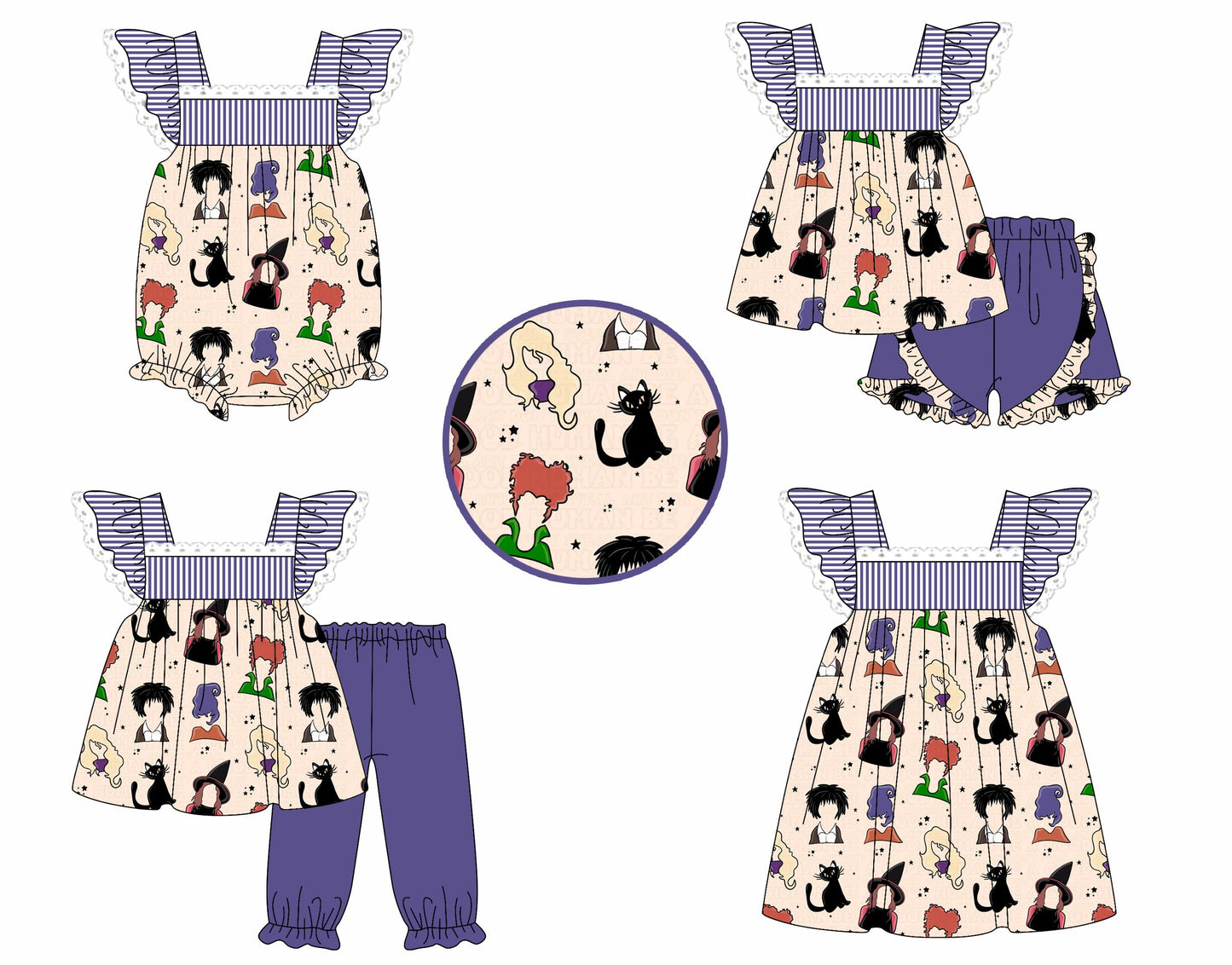 ( Moq 5 Each Style ) Baby Kids Short Sleeves Halloween Girl Sibling Romper Dress Set 4.25