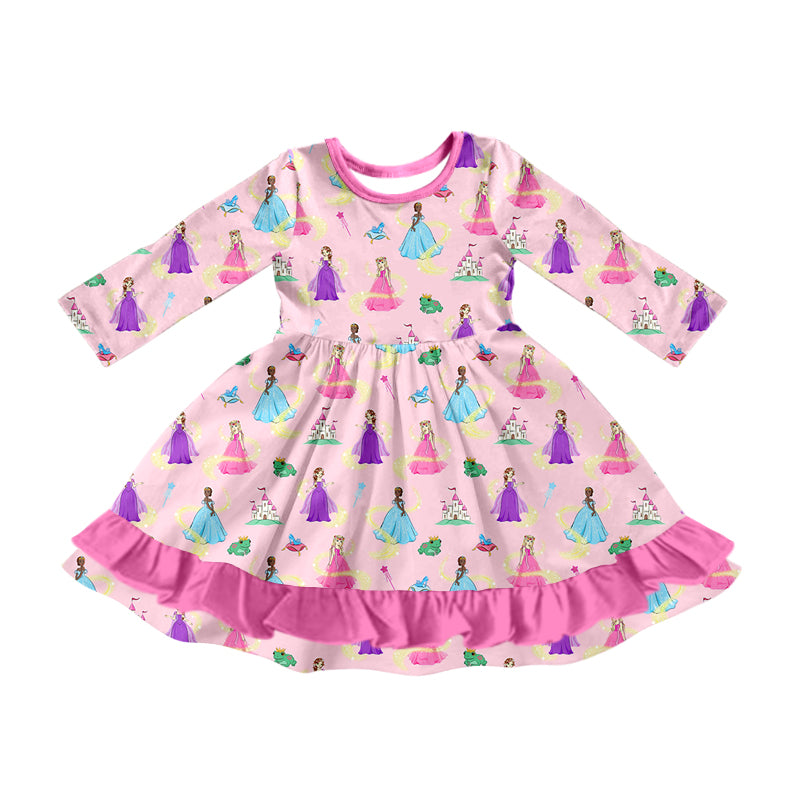 Baby Girl Long Sleeves Princess Ruffle One Piece Dress