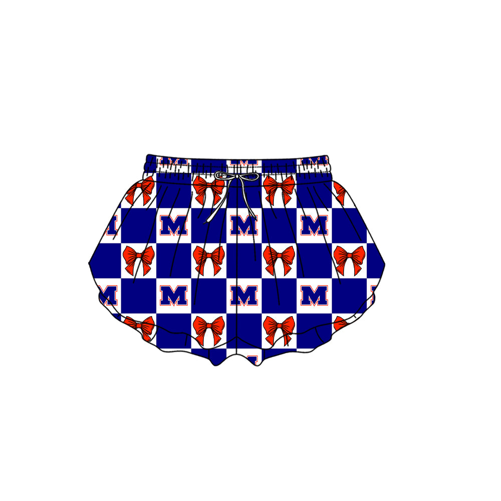 ( Moq 5 Each Style ) Baby Boys Girls Toddler Bows Team Sibling Shorts Dress Shirt Set Blue Clothes