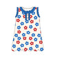 ( Moq 5 Each Style ) Sibling Baby Girls Kids Bows Flags Flower 4th of July Knee Length Dresses