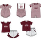 ( Moq 5 Each Style ) Baby Boys Girls Kids M Stripes Team Sibling Rompers Sets