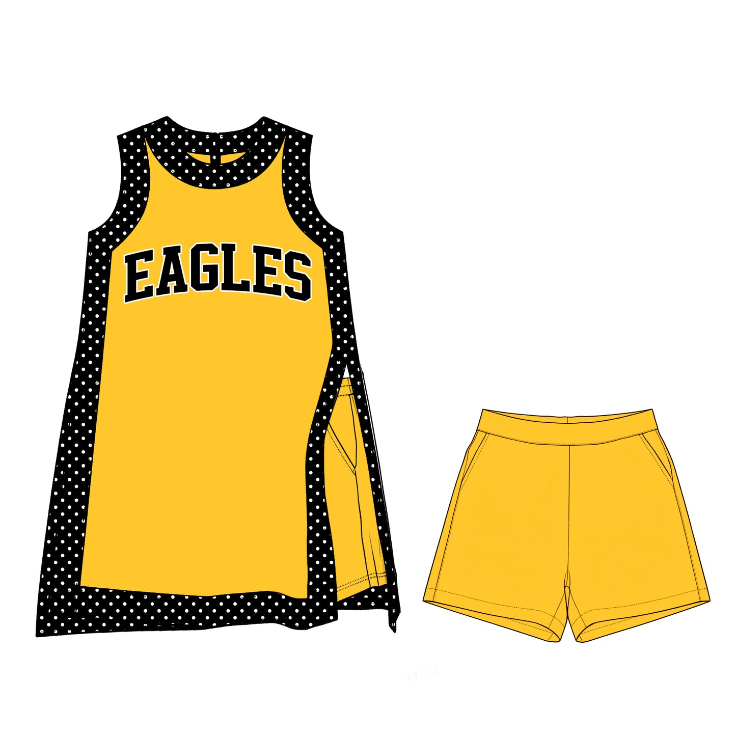 ( Moq 5 ) Baby Girls Kids Sleeveless Team Tops Shorts Team Set Clothes
