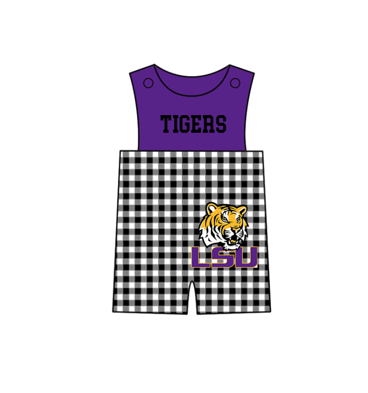 ( Moq 5 Each Style ) Baby Boys Girls Kids Tiger Plaid Team Sibling Rompers Dress Sets