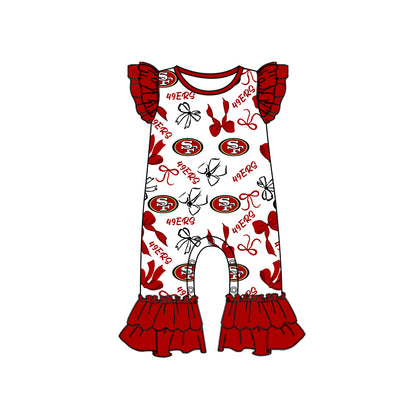 ( Moq 5 each style ) Baby Girl Toddler SF Team Bows Sibling Romper Dress Set 7.12