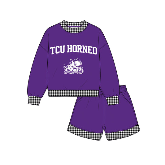 ( Moq 5 ) Baby Girls Kids Long Sleeves Shirt Shorts Team Set Clothes