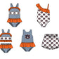 ( Moq 5 Each Style ) Baby Boys Girls Sibling Team Sets Swimsuits Football Clothes