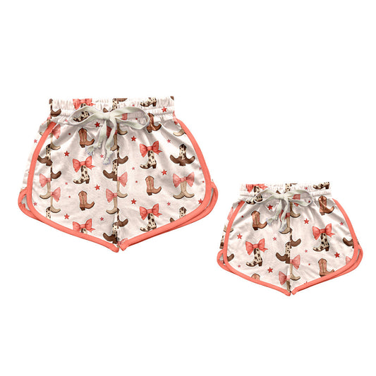 Baby Girl Adult Women Western Boots Bows Sibling Bottoms Shorts ( Moq 5 Each Style ) 3.1