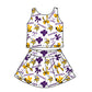 ( Moq 5 each style ) Baby Girl Toddler Team Bows Purple Sibling Skort Dress Set 6.9