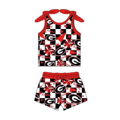 ( Moq 5 each style ) Baby Girl Toddler Cheer Sibling G Team Romper Dress Set 7.16