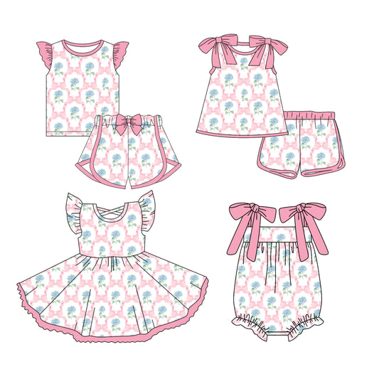 Baby Girl Floral Bows Sibling Romper Dress Set ( Moq 5 Each Style ) 3.13