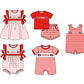 ( Moq 5 Each Style ) Sibling Baby Boys Girls Kids Team Rompers Dress Set Clothes
