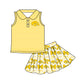 ( Moq 5 each style ) Baby Girl Toddler Team Yellow Bows Sibling Dress Set