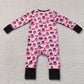 Baby Girls Infant Pumpkins Bows Zipper Footie Sleeper Romper Fall Clothes RTS