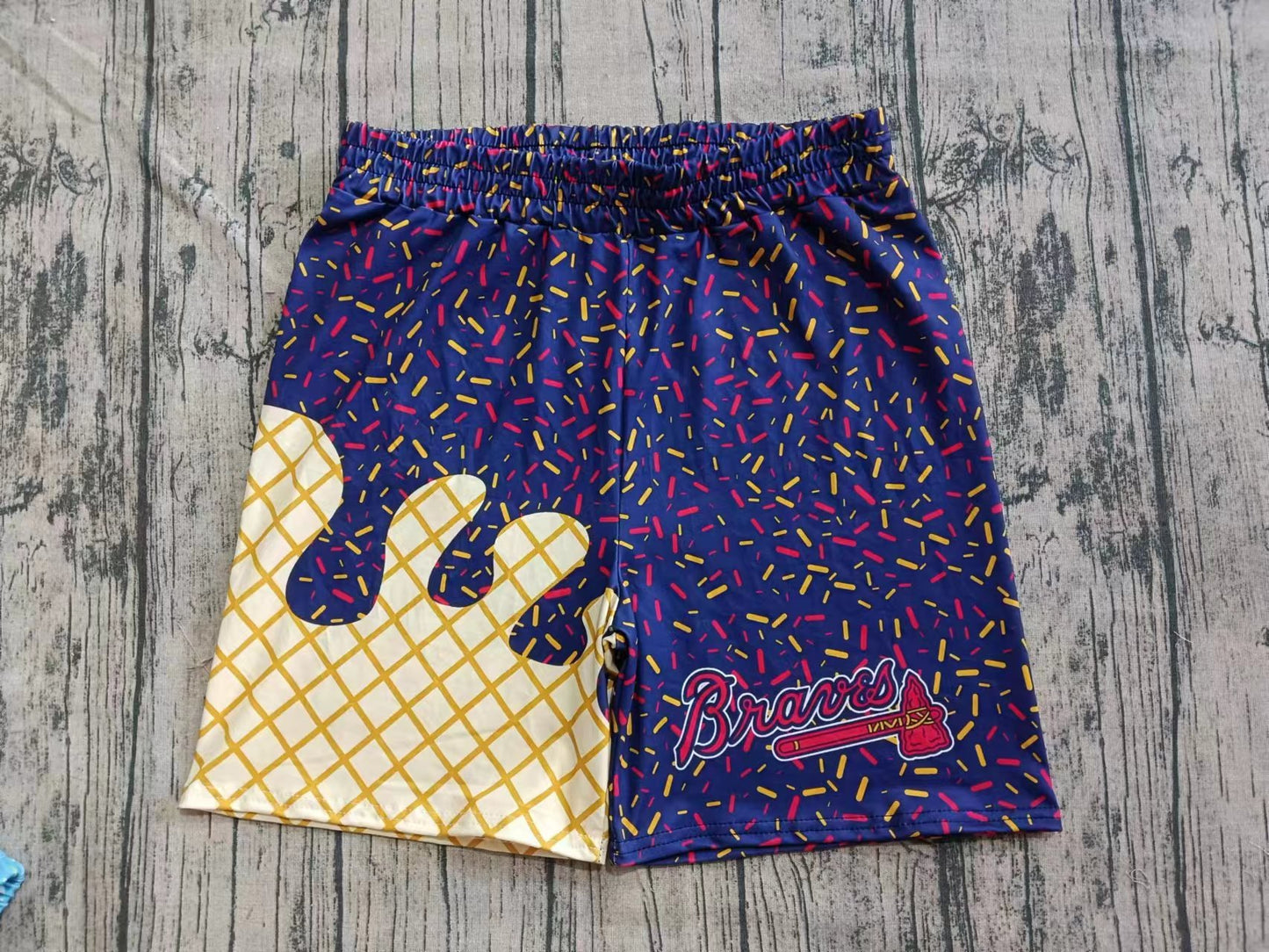 ( Moq 5  ) Baby Boy Adult Men Summer Team Plaid Blue Shorts Bottoms