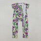 Kids Toddler Short Sleeves Mardi Gras Camo Zipper Romper RTS