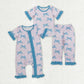 Baby Girl Short Sleeves Checkered Bows Sibling Romper Pajamas Set RTS