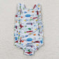Promotion Baby Girls Kids Fishing One-piece Blue Swimsuit Summer Clothes RTS