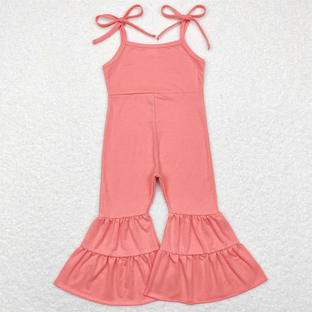 SR0715 Baby Girl Pink Cotton Jumpsuit