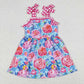 Baby Girl Flower Sleeveless Sibling Summer Dress Romper Set